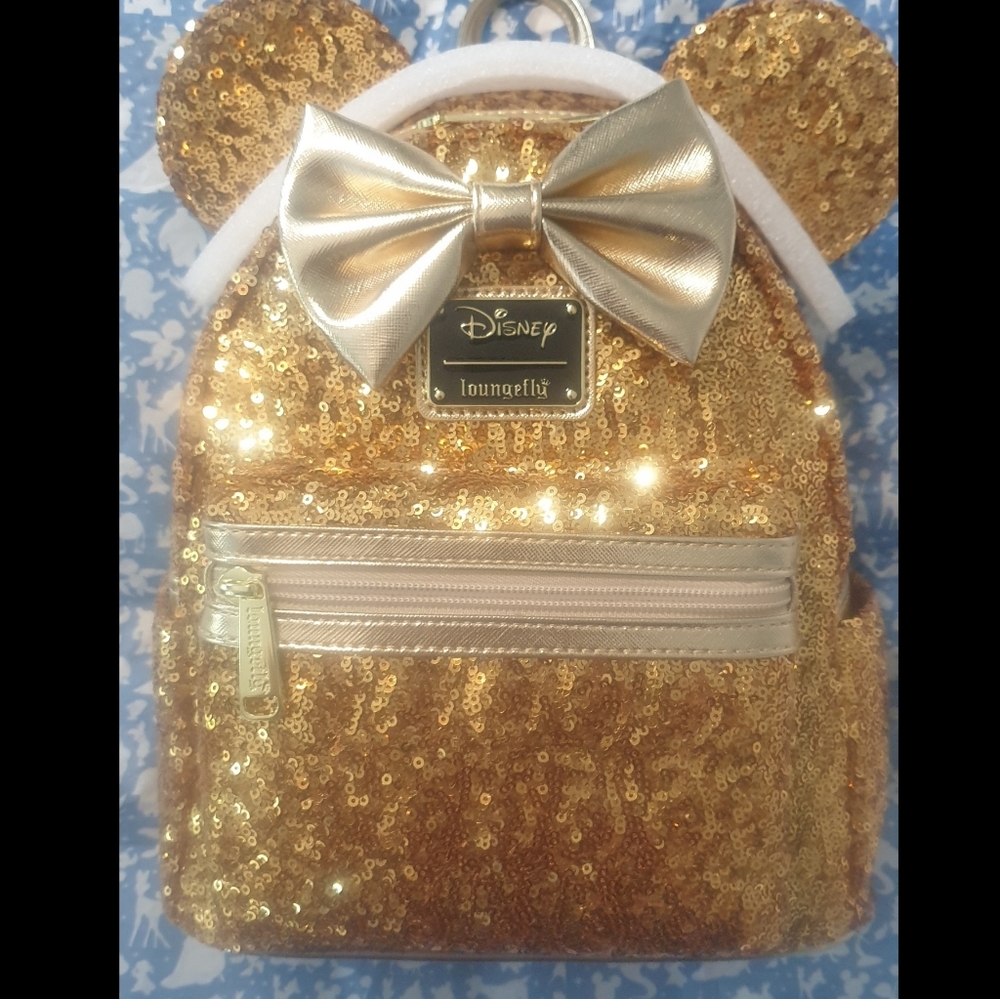 Loungefly Yellow Gold Sequin Backpack Exclusive